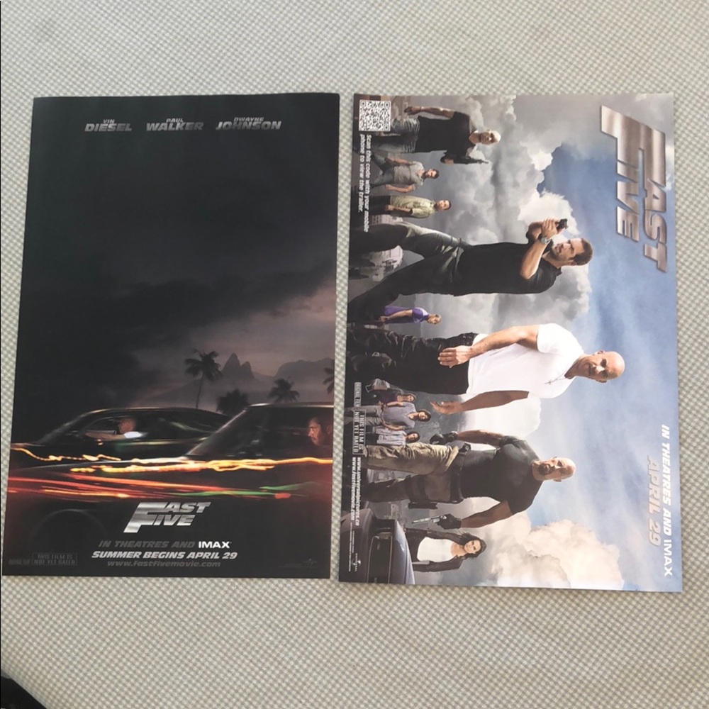 Fast Five Action Movie Promo Double Sided 11”x17” Poster for 2011 Series - MP003